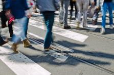 Pedestrians in a crosswalk in Burlingame